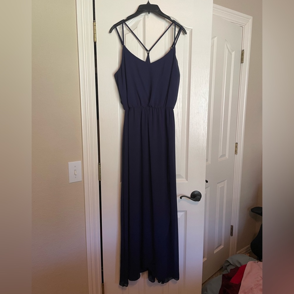 Blue Maxi Dress. Size large. Great for tall girls!